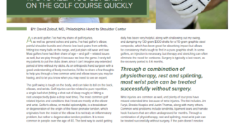 Dr. Zelouf Featured in Main Line Today Magazine’s 2022 Golf Guide